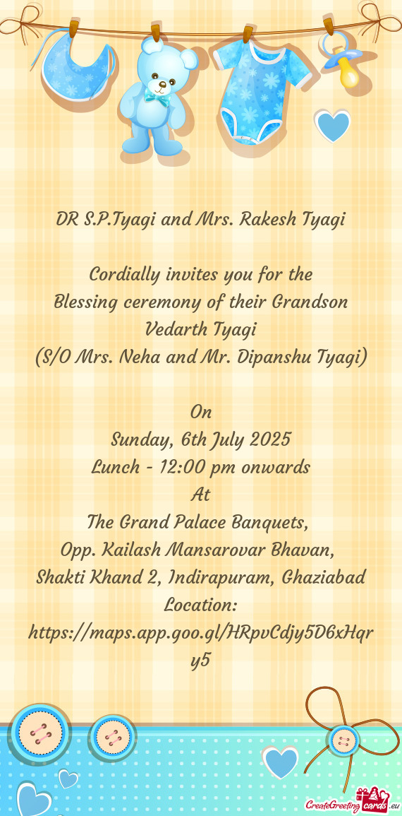 Blessing ceremony of their Grandson