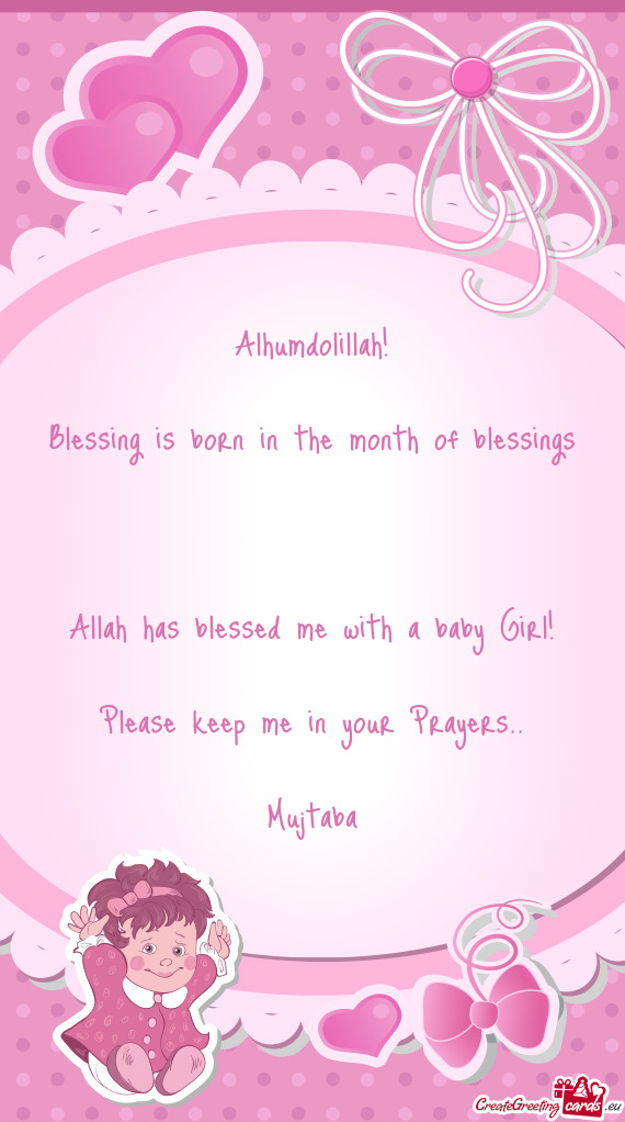 Blessing is born in the month of blessings