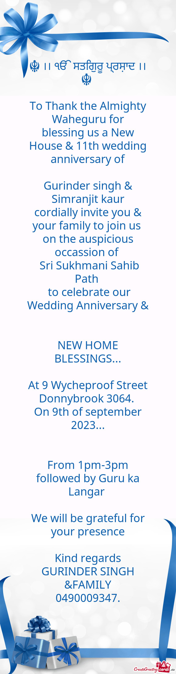 Blessing us a New House & 11th wedding anniversary of