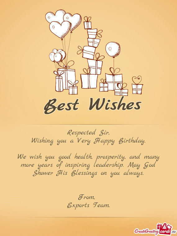 Blessings on you always