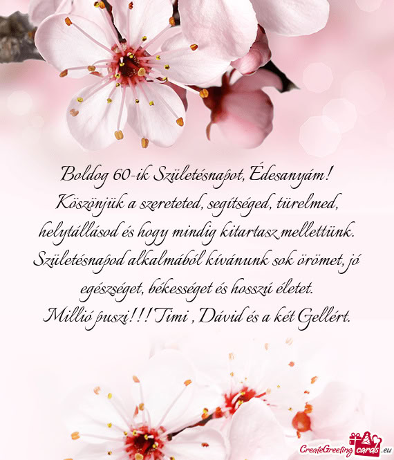Boldog 60-ik Születésnapot, Édesanyám