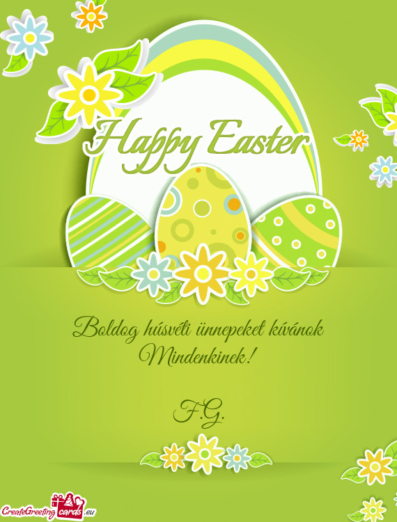 Boldog húsvéti ünnepeket kívánok Mindenkinek