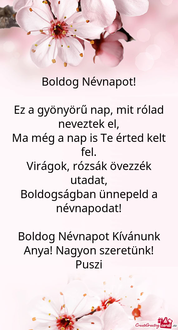 Boldog Névnapot! Ez a gyönyörű nap