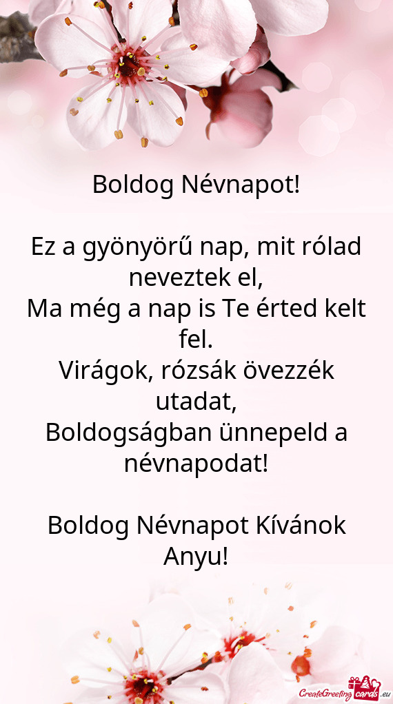 Boldog Névnapot Kívánok Anyu