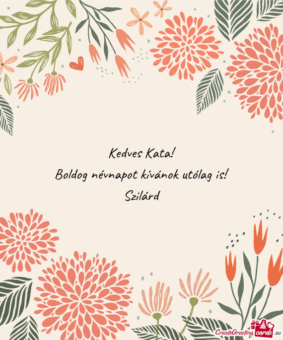 Boldog névnapot kívánok utólag is