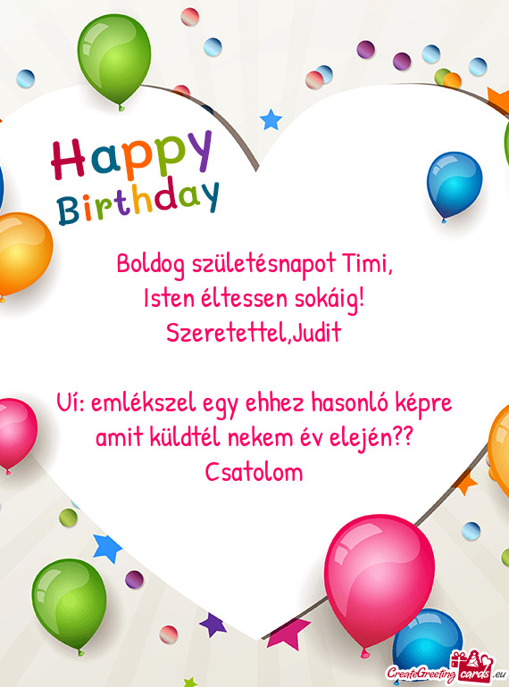 Boldog születésnapot Timi