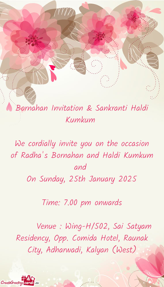 Bornahan Invitation & Sankranti Haldi Kumkum