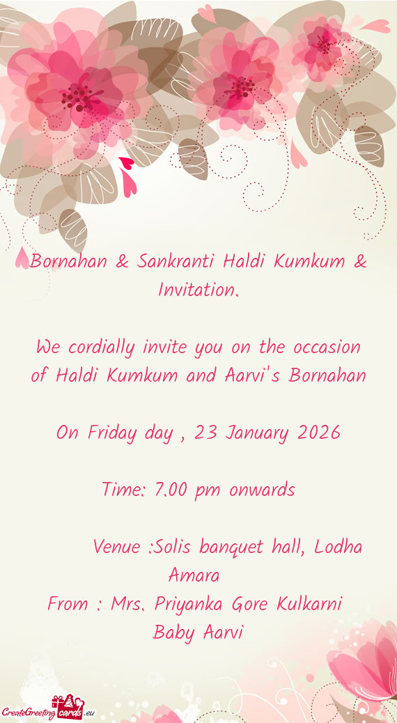 Bornahan & Sankranti Haldi Kumkum & Invitation