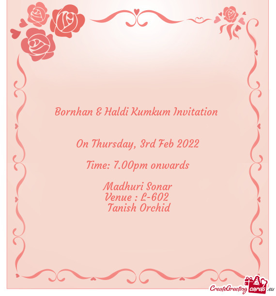 Bornhan & Haldi Kumkum Invitation