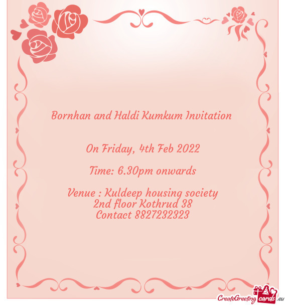 Bornhan and Haldi Kumkum Invitation