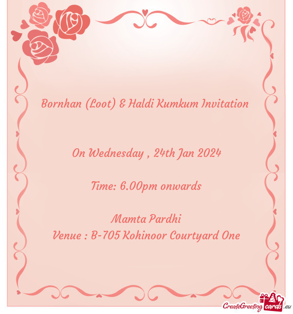 Bornhan (Loot) & Haldi Kumkum Invitation