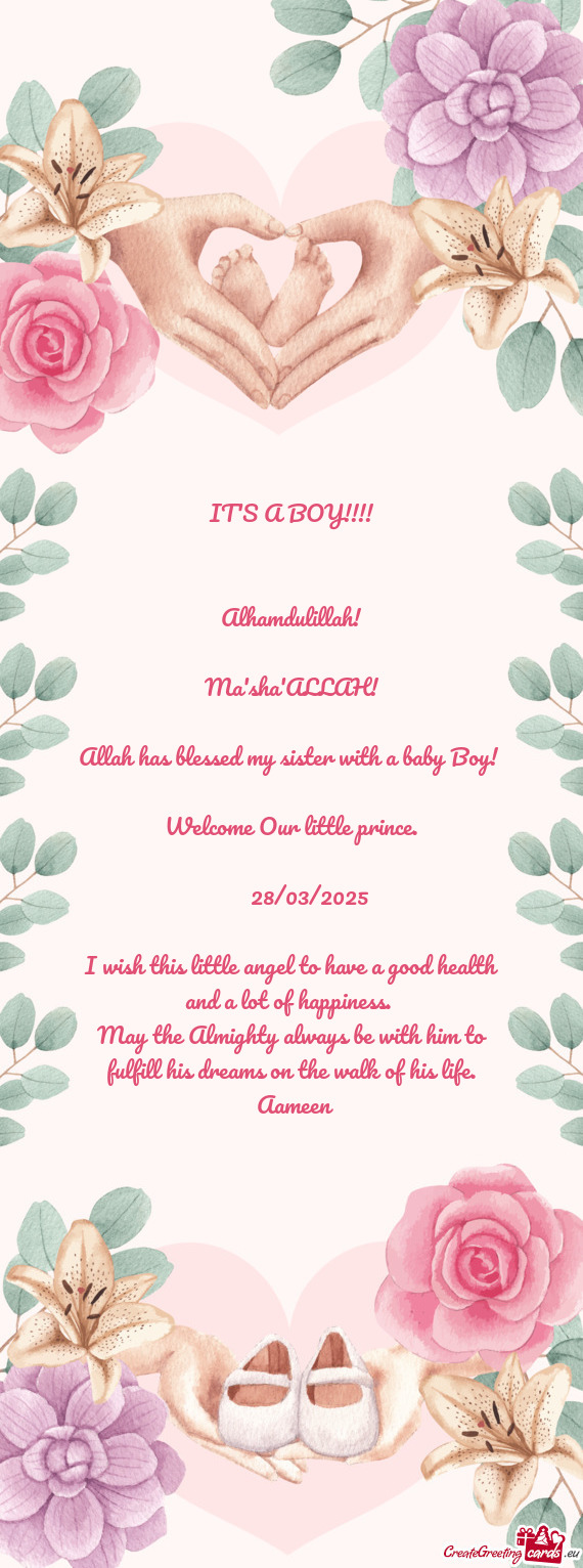 BOY!!!!  Alhamdulillah! Ma