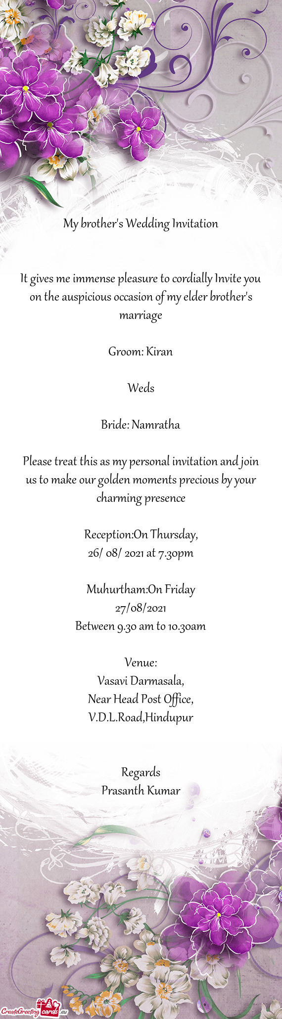 Bride: Namratha