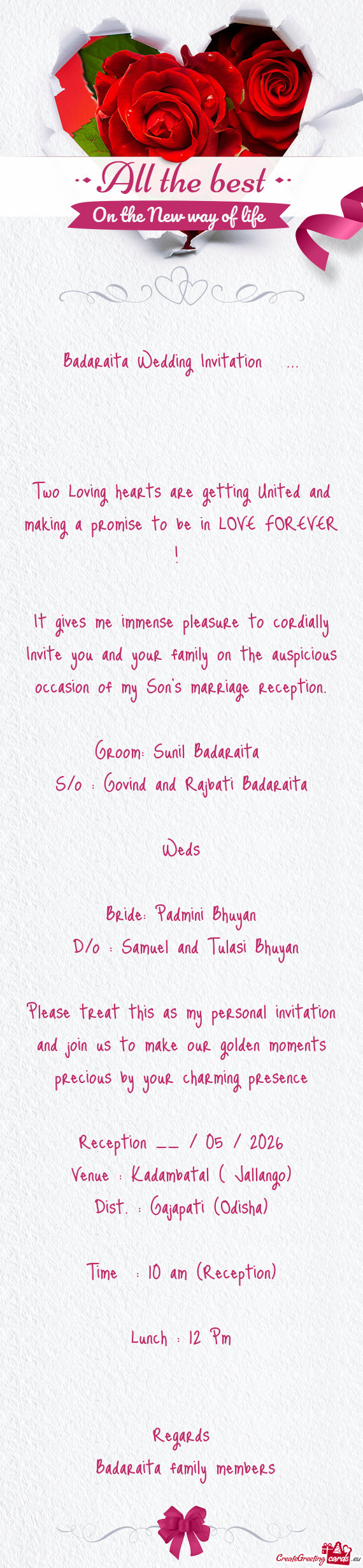 Bride: Padmini Bhuyan