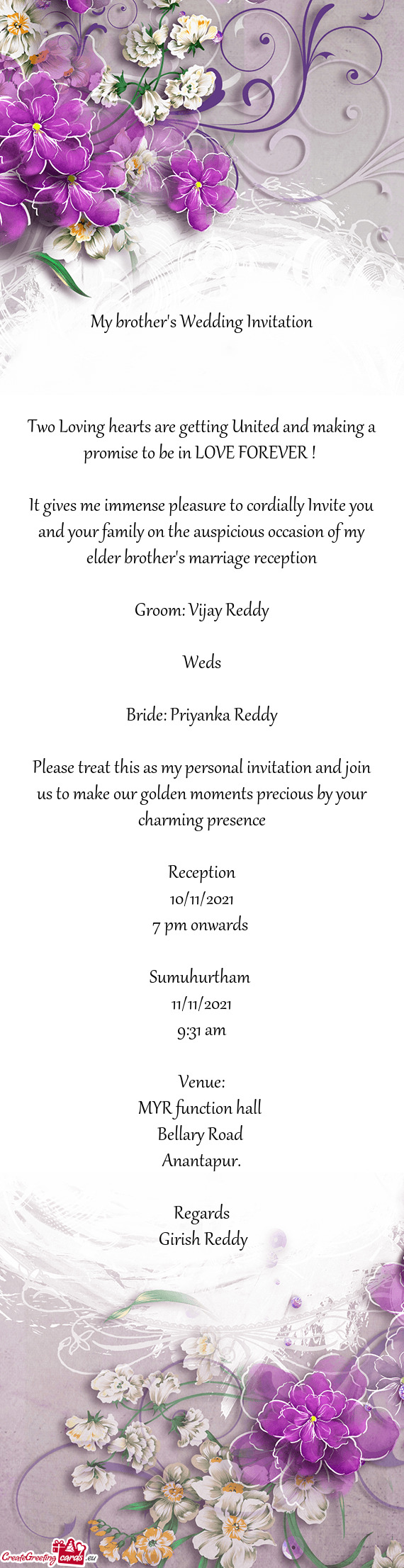 Bride: Priyanka Reddy