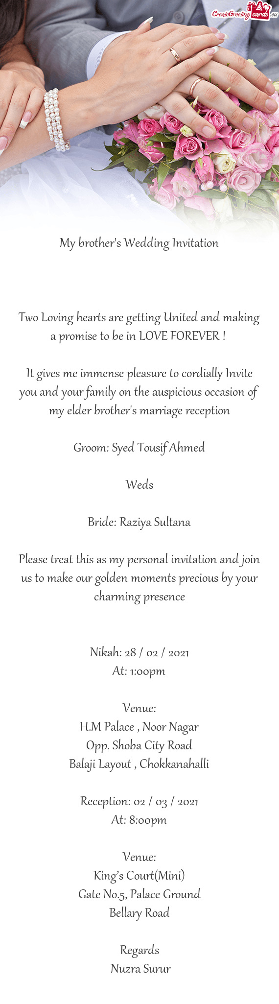 Bride: Raziya Sultana