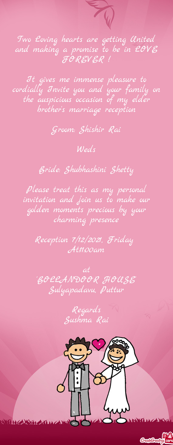 Bride: Shubhashini Shetty