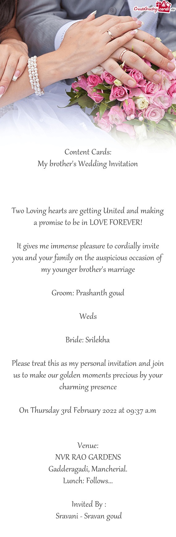 Bride: Srilekha