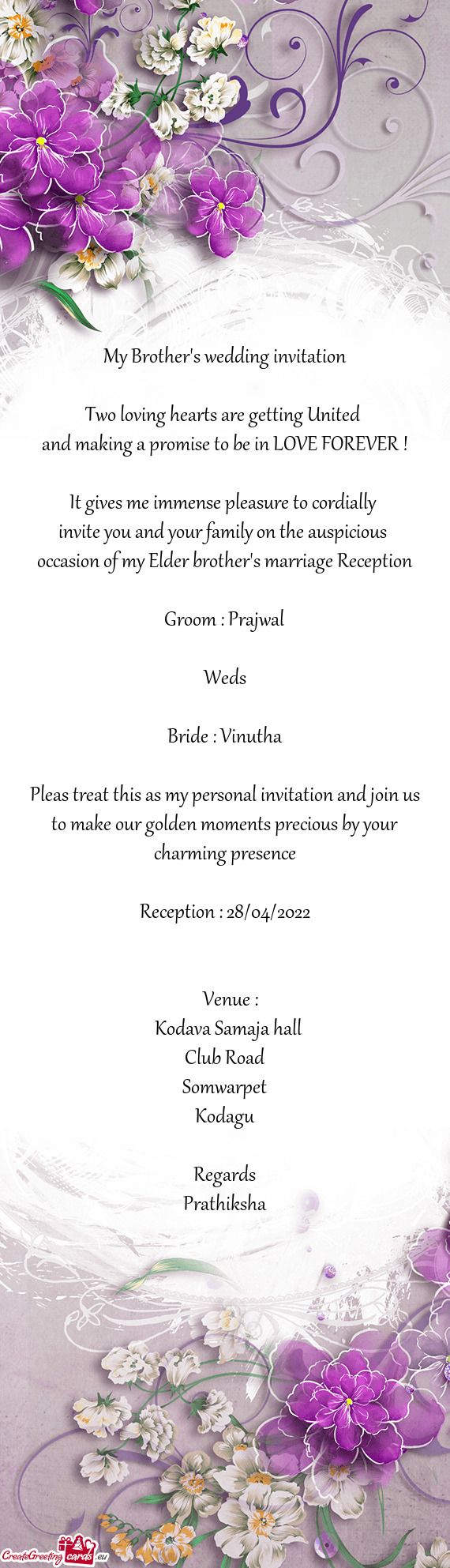 Bride : Vinutha