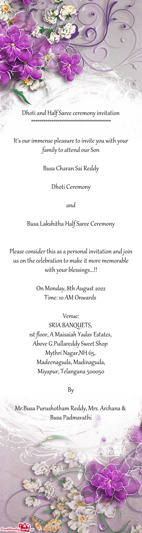 Busa Lakshitha Half Saree Ceremony