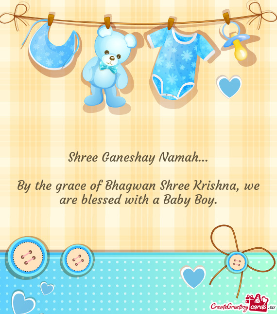 By the grace of Bhagwan Shree Krishna, we are blessed with a Baby Boy