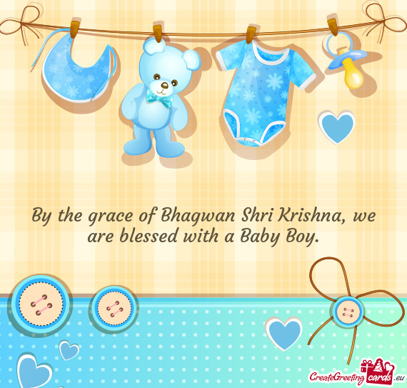 By the grace of Bhagwan Shri Krishna, we are blessed with a Baby Boy