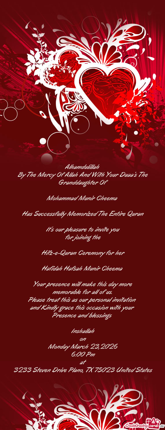 By The Mercy Of Allah And With Your Duaa’s The Granddaughter Of