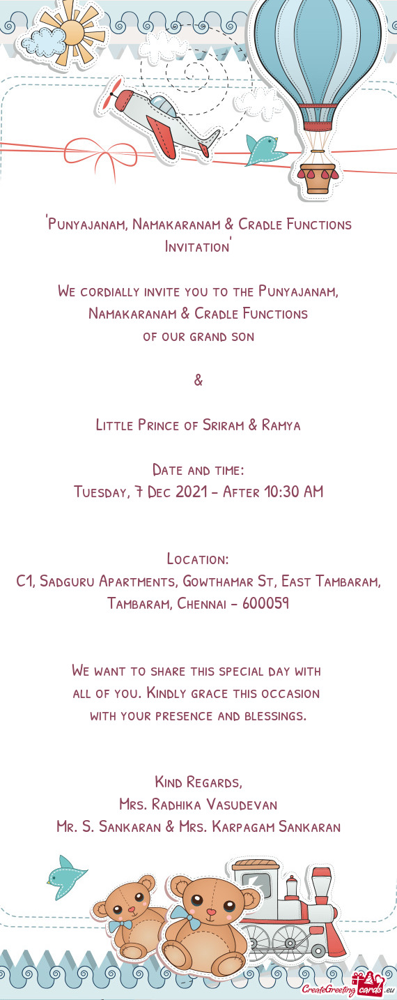 C1, Sadguru Apartments, Gowthamar St, East Tambaram, Tambaram, Chennai - 600059