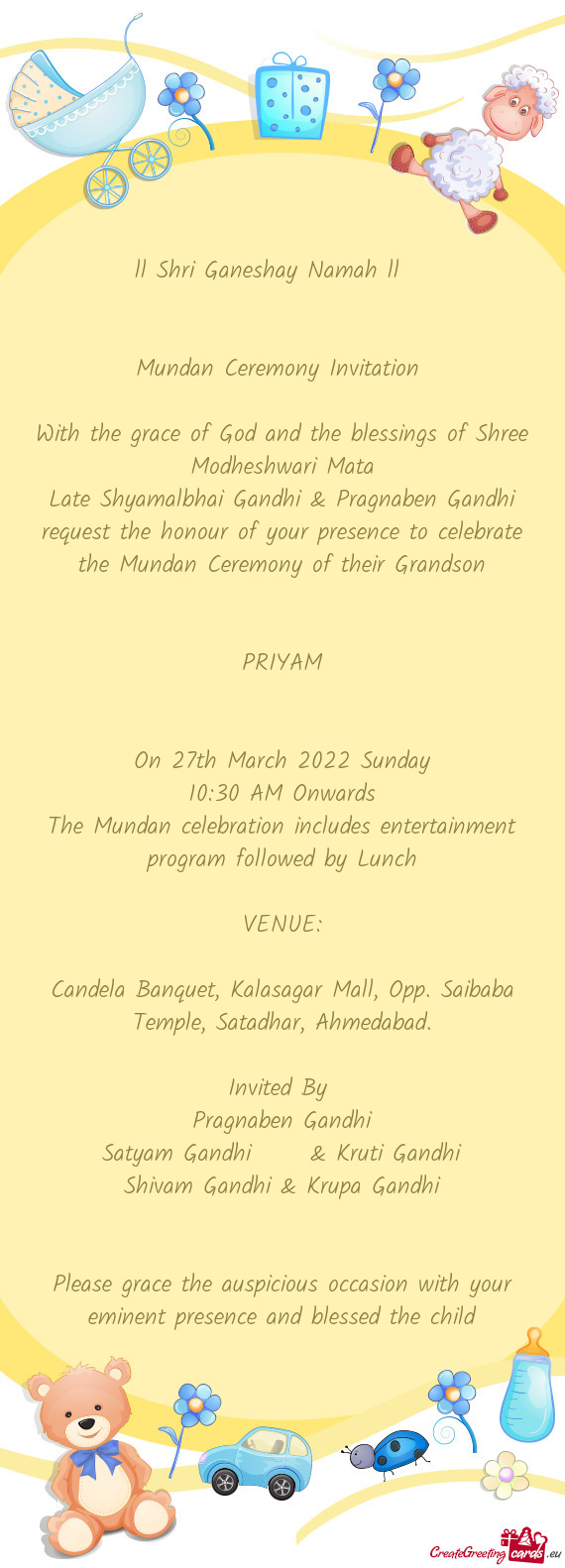 Candela Banquet, Kalasagar Mall, Opp. Saibaba Temple, Satadhar, Ahmedabad