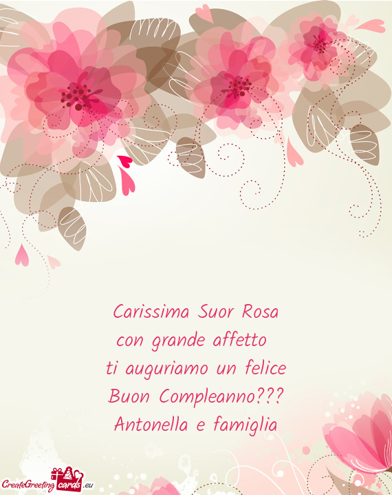 Carissima Suor Rosa