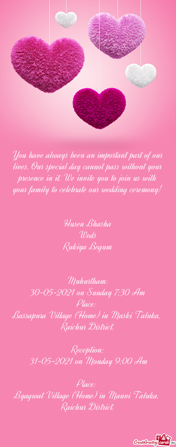 Ce in it. We invite you to join us with your family to celebrate our wedding ceremony