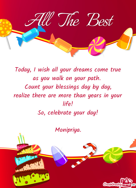 Celebrate your day!
 
 Monipriya