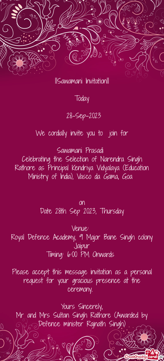 Celebrating the Selection of Narendra Singh Rathore as Principal Kendriya Vidyalaya (Education Minis