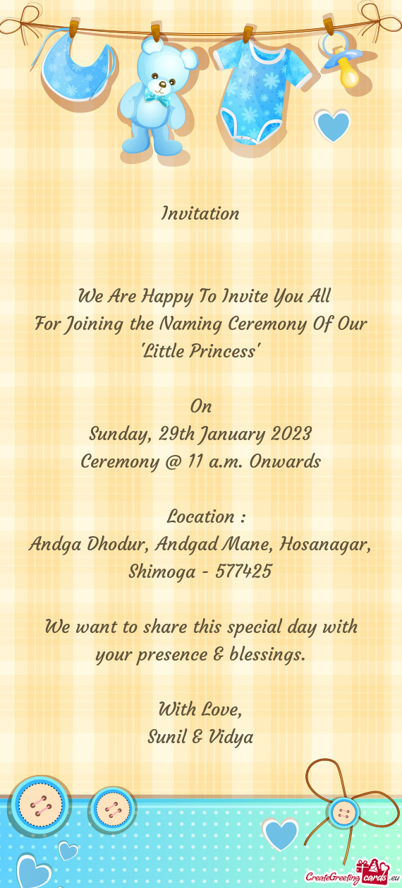 Ceremony @ 11 a.m. Onwards