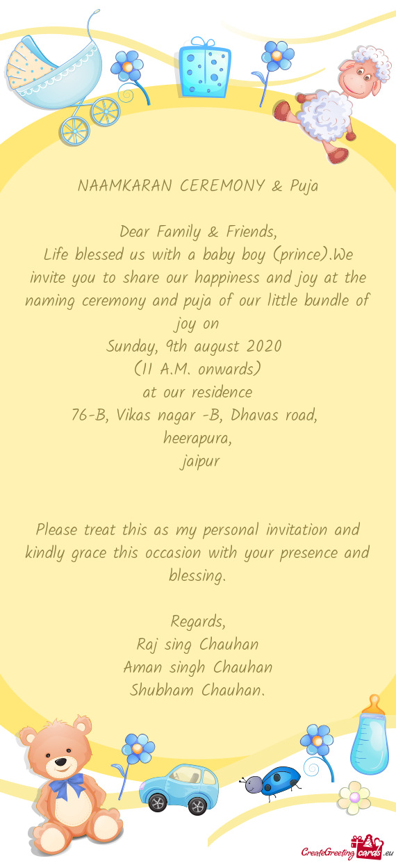 Ceremony and puja of our little bundle of joy on