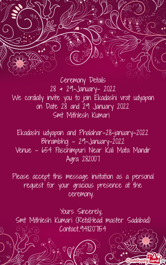 Ceremony Details