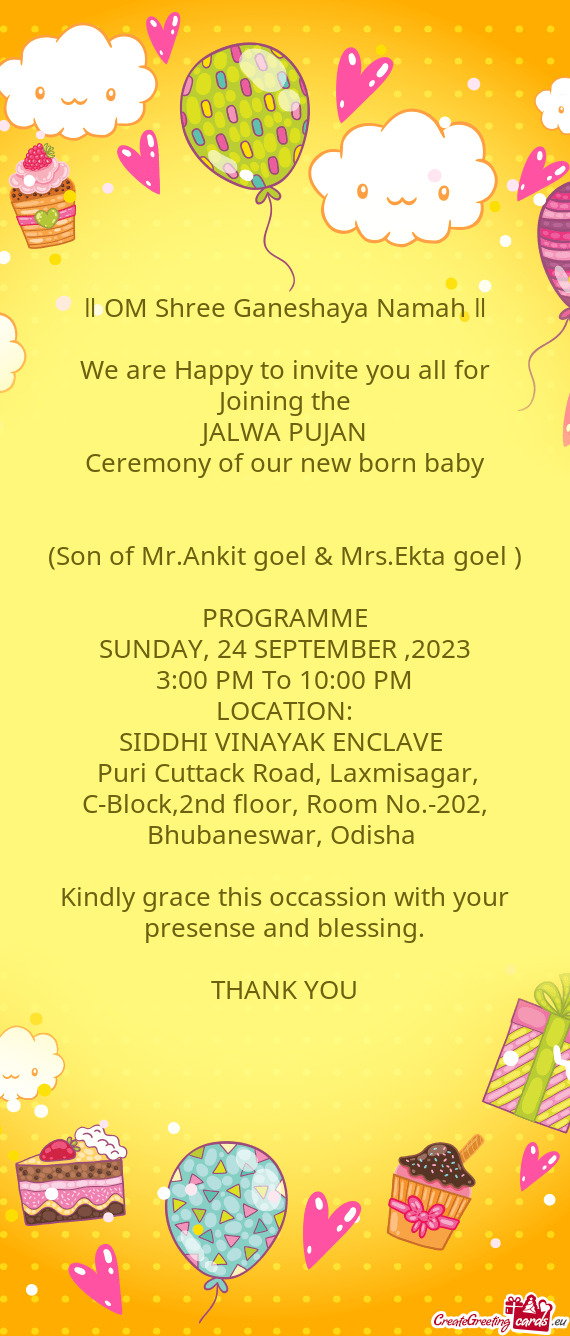 Ceremony of our new born baby