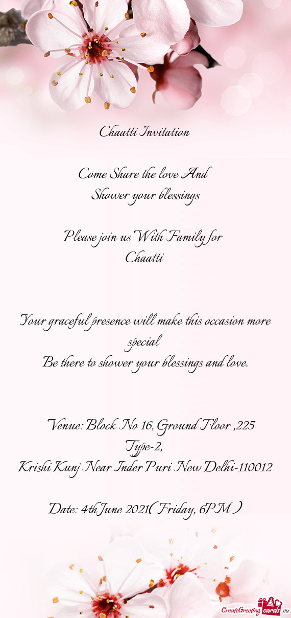 Chaatti Invitation