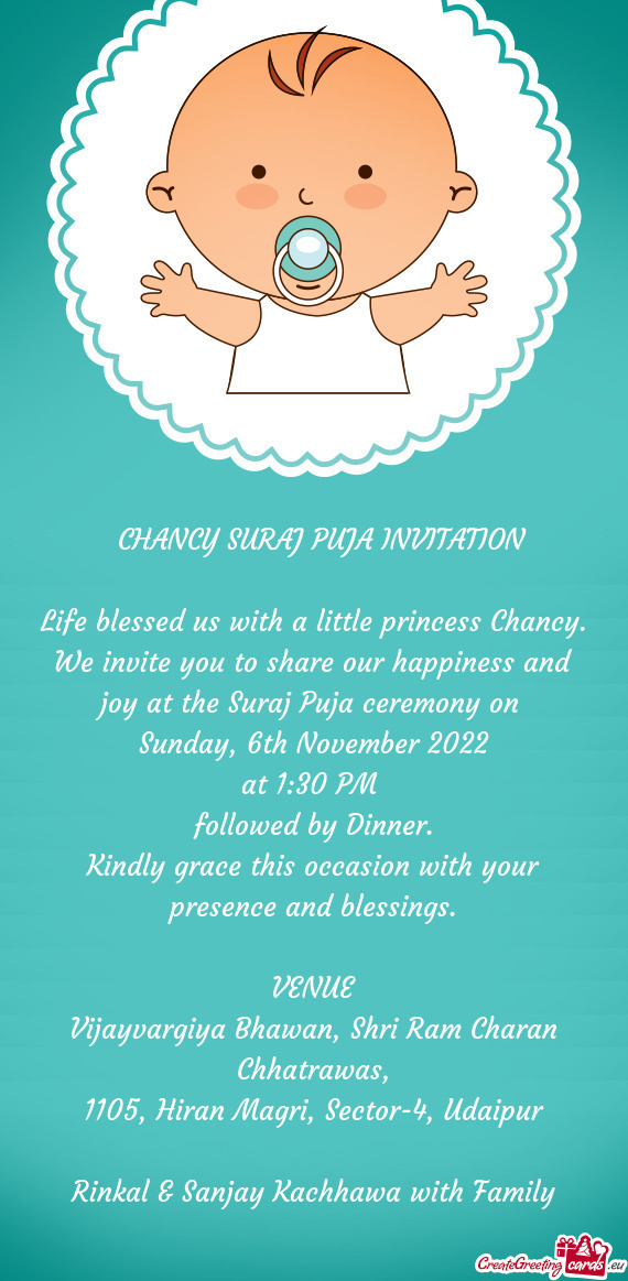 CHANCY SURAJ PUJA INVITATION