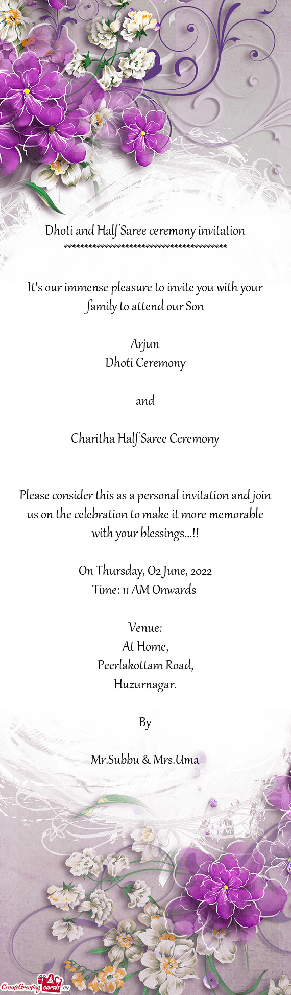 Charitha Half Saree Ceremony