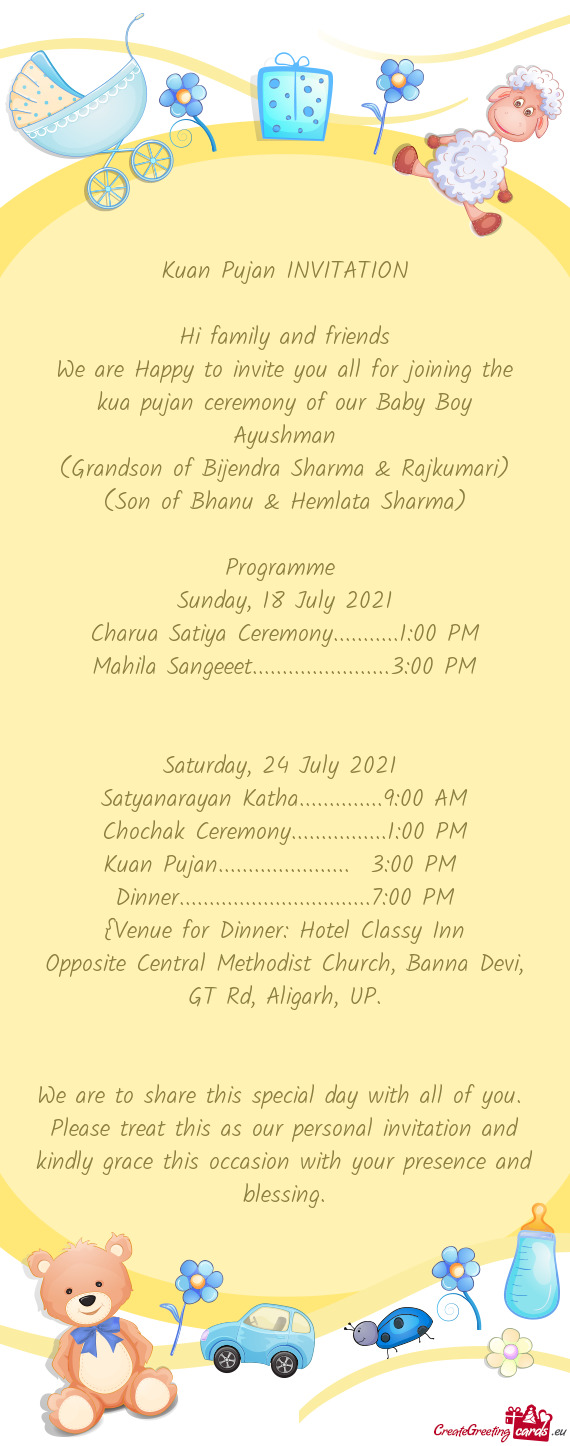 Charua Satiya Ceremony...........1:00 PM