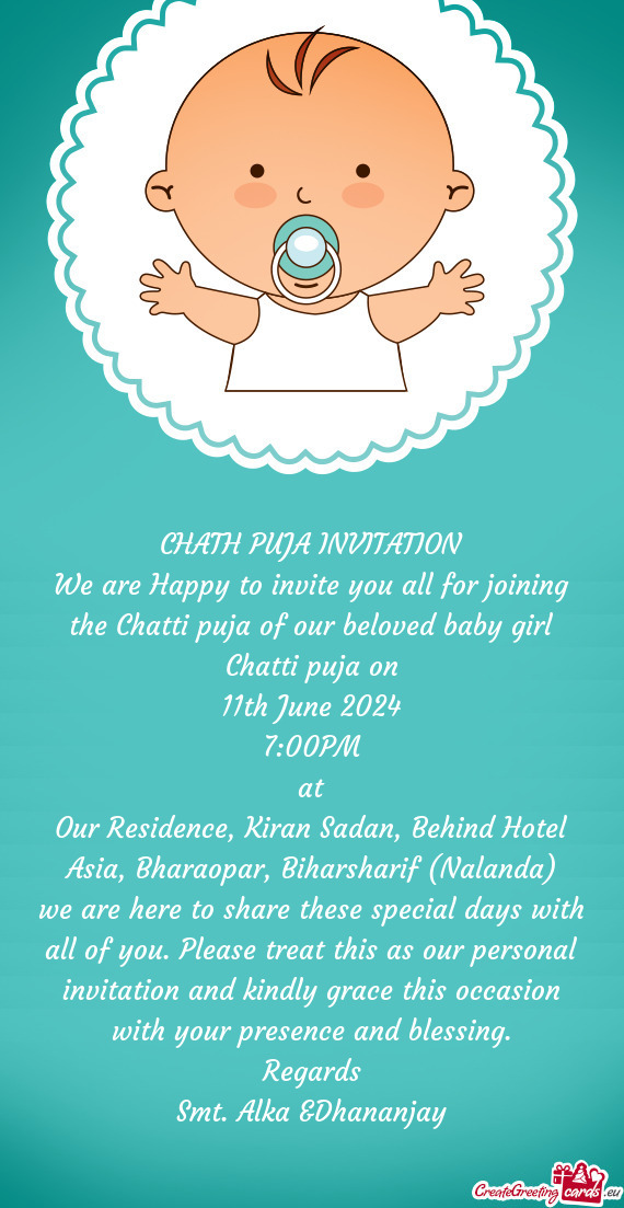 CHATH PUJA INVITATION