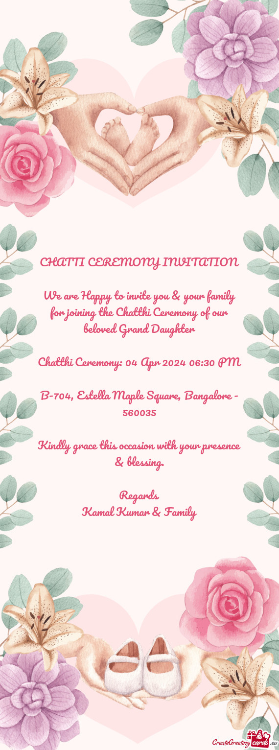 Chatthi Ceremony: 04 Apr 2024 06:30 PM