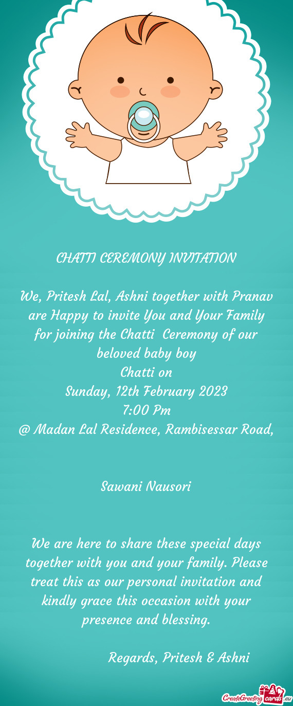 Chatti Ceremony of our beloved baby boy