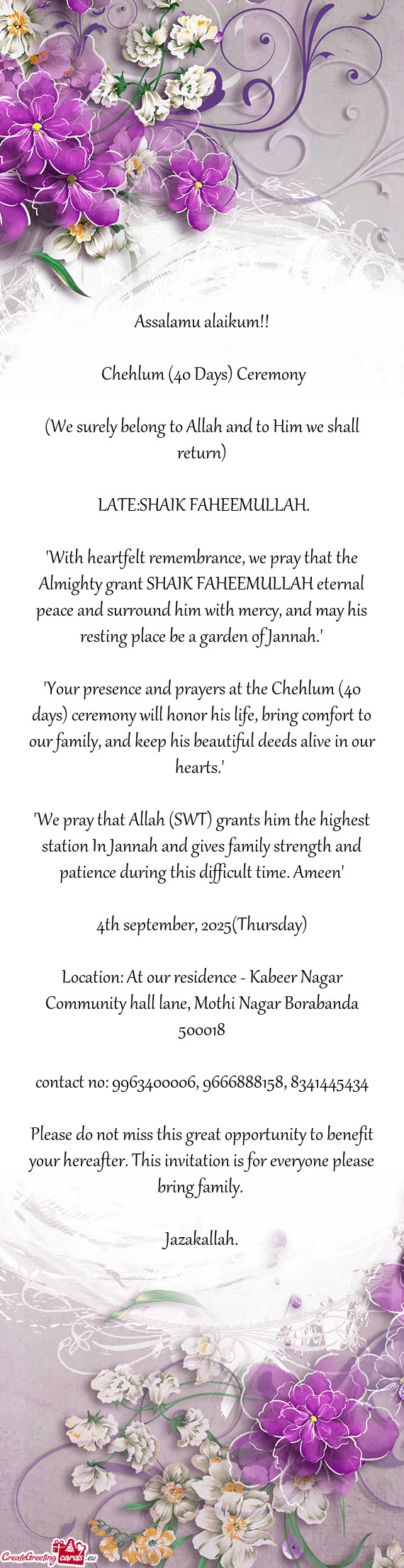 Chehlum (40 Days) Ceremony