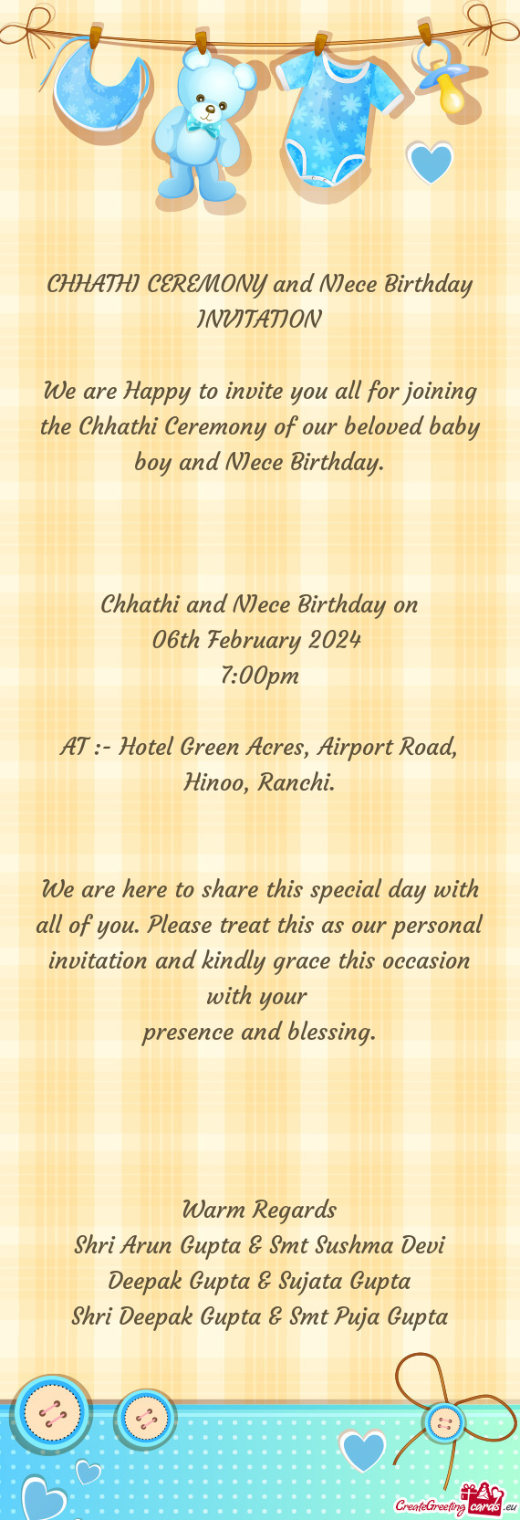 Chhathi and NIece Birthday on