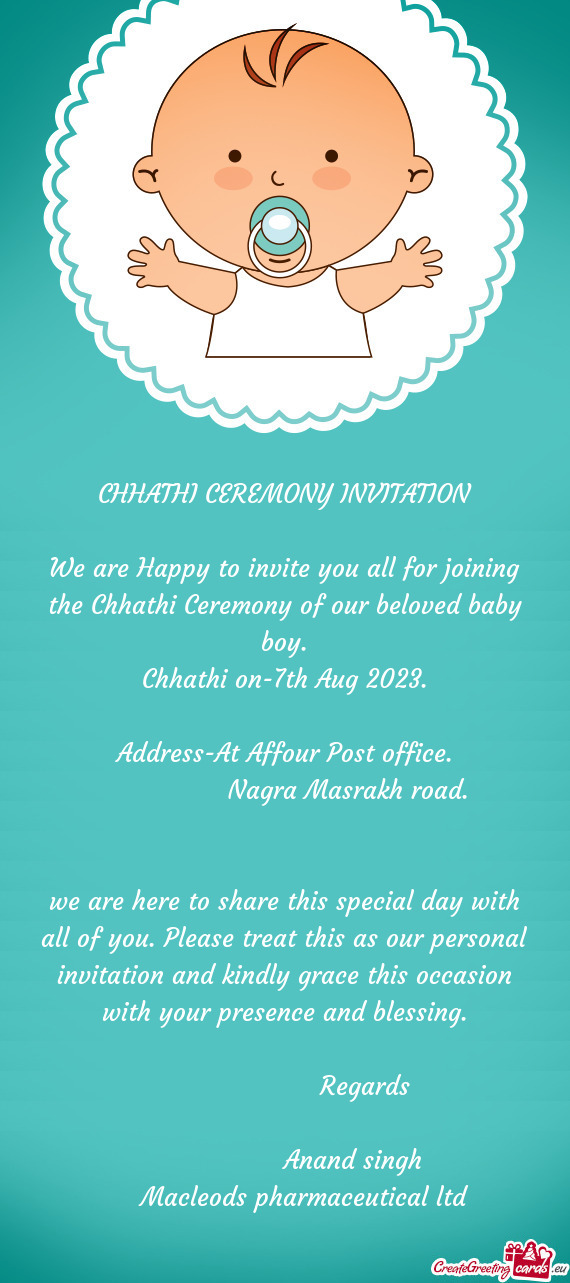 Chhathi on-7th Aug 2023