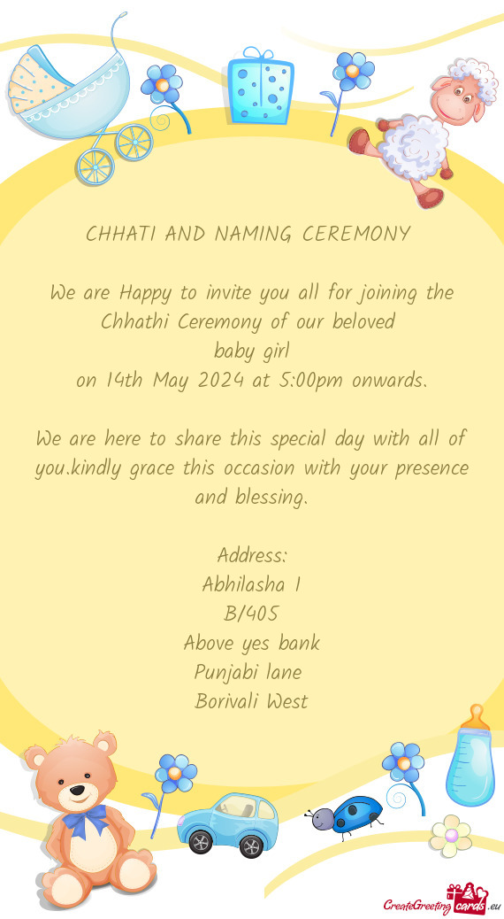 CHHATI AND NAMING CEREMONY