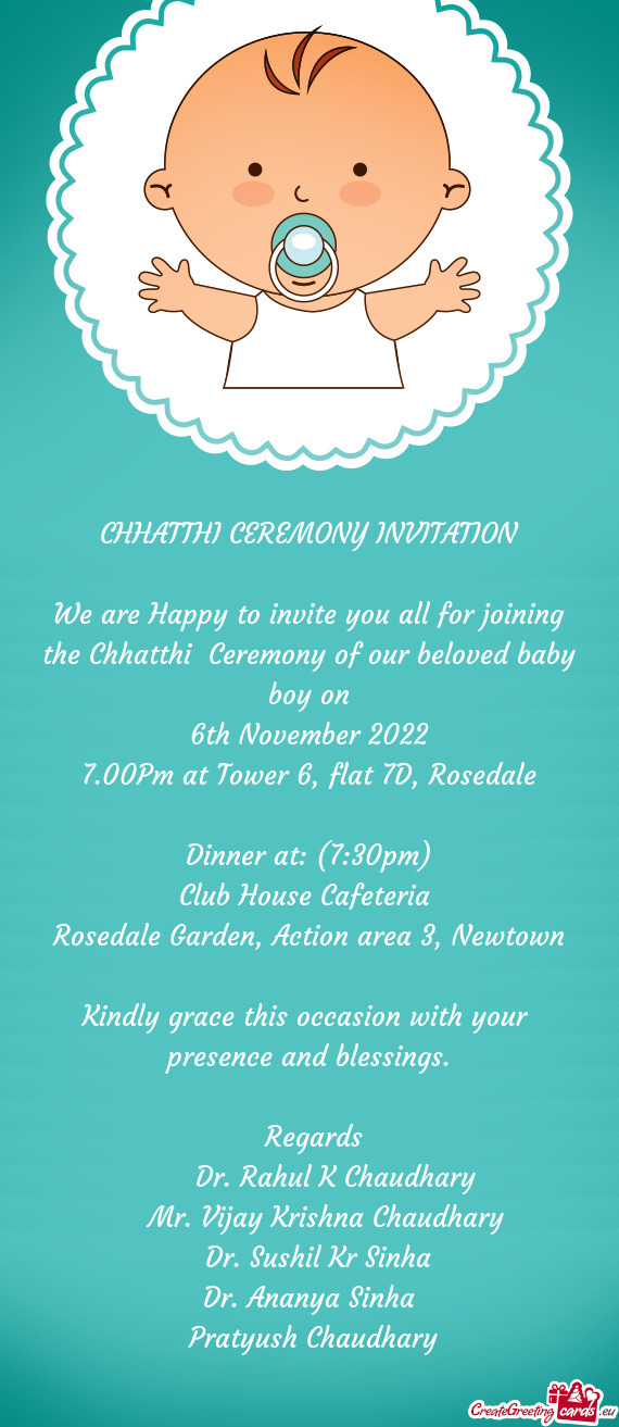 CHHATTHI CEREMONY INVITATION