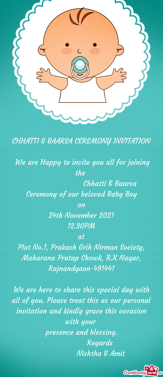 Chhatti & Baarsa Ceremony of our beloved Baby Boy